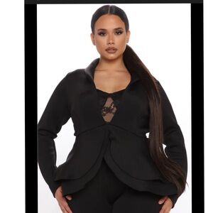 Fashion Nova Penelope Scuba Jumpsuit Black 1X • New • One Piece Lounge Outfit